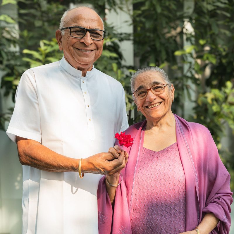 A happy retired Indian couple enjoying their future